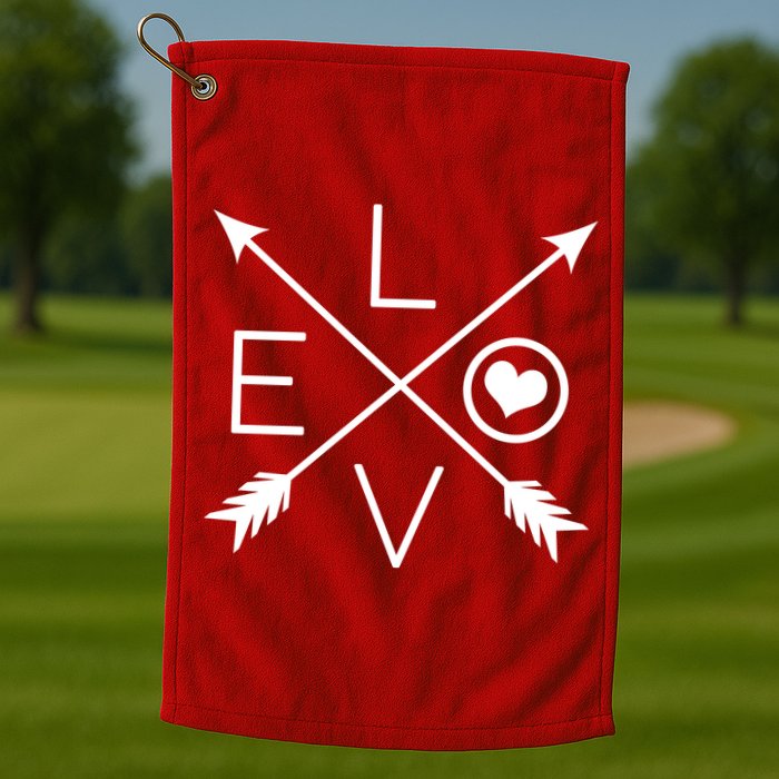 Valentines Day Love Arrows Golf Towel