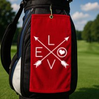 Valentines Day Love Arrows Golf Towel
