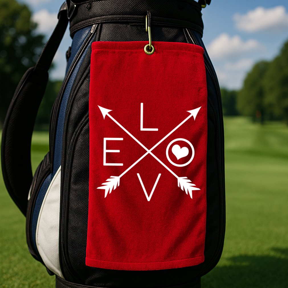 Valentines Day Love Arrows Golf Towel