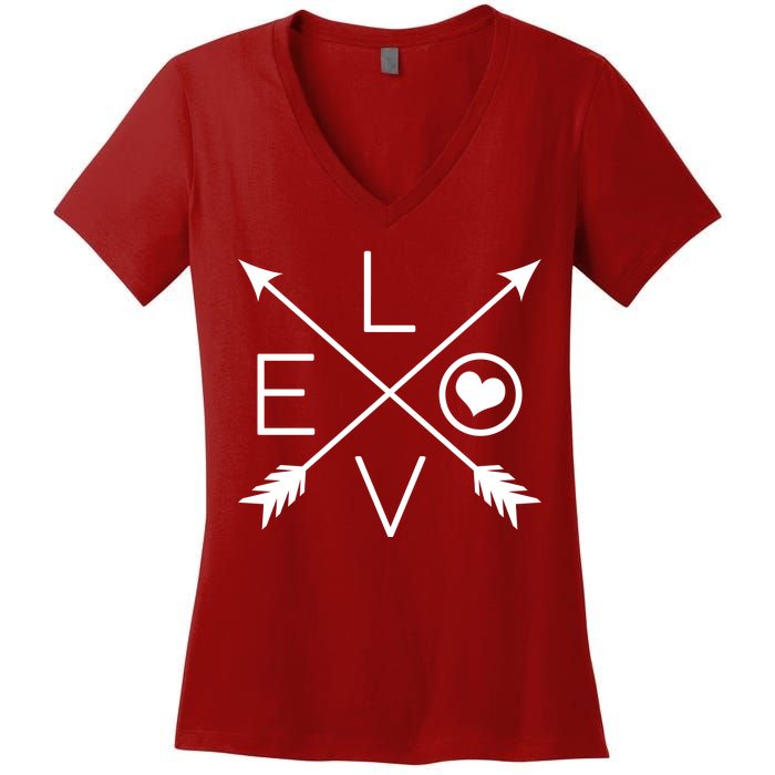 Valentines Day Love Arrows Women's V-Neck T-Shirt