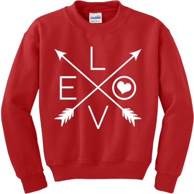 Valentines Day Love Arrows Kids Sweatshirt