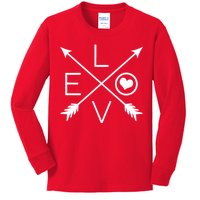 Valentines Day Love Arrows Kids Long Sleeve Shirt