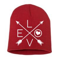 Valentines Day Love Arrows Short Acrylic Beanie