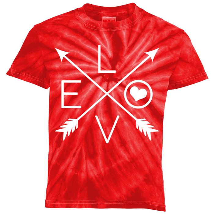 Valentines Day Love Arrows Kids Tie-Dye T-Shirt