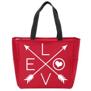 Valentines Day Love Arrows Zip Tote Bag