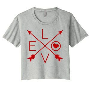 Valentines Day Love Arrows Women's Crop Top Tee