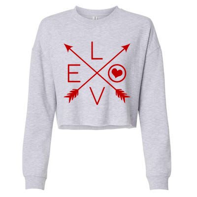 Valentines Day Love Arrows Cropped Pullover Crew