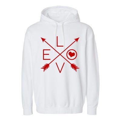 Valentines Day Love Arrows Garment-Dyed Fleece Hoodie