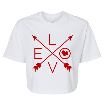 Valentines Day Love Arrows Bella+Canvas Jersey Crop Tee