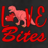 Valentines Day Love Bites Dinosaur 7 Panel Mesh Trucker Snapback Hat