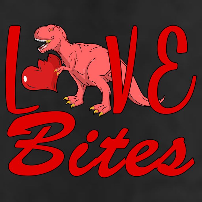 Valentines Day Love Bites Dinosaur 7 Panel Mesh Trucker Snapback Hat