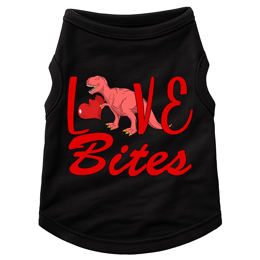 Valentines Day Love Bites Dinosaur Doggie Tank