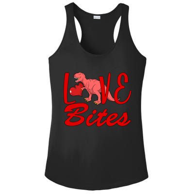 Valentines Day Love Bites Dinosaur Ladies PosiCharge Competitor Racerback Tank