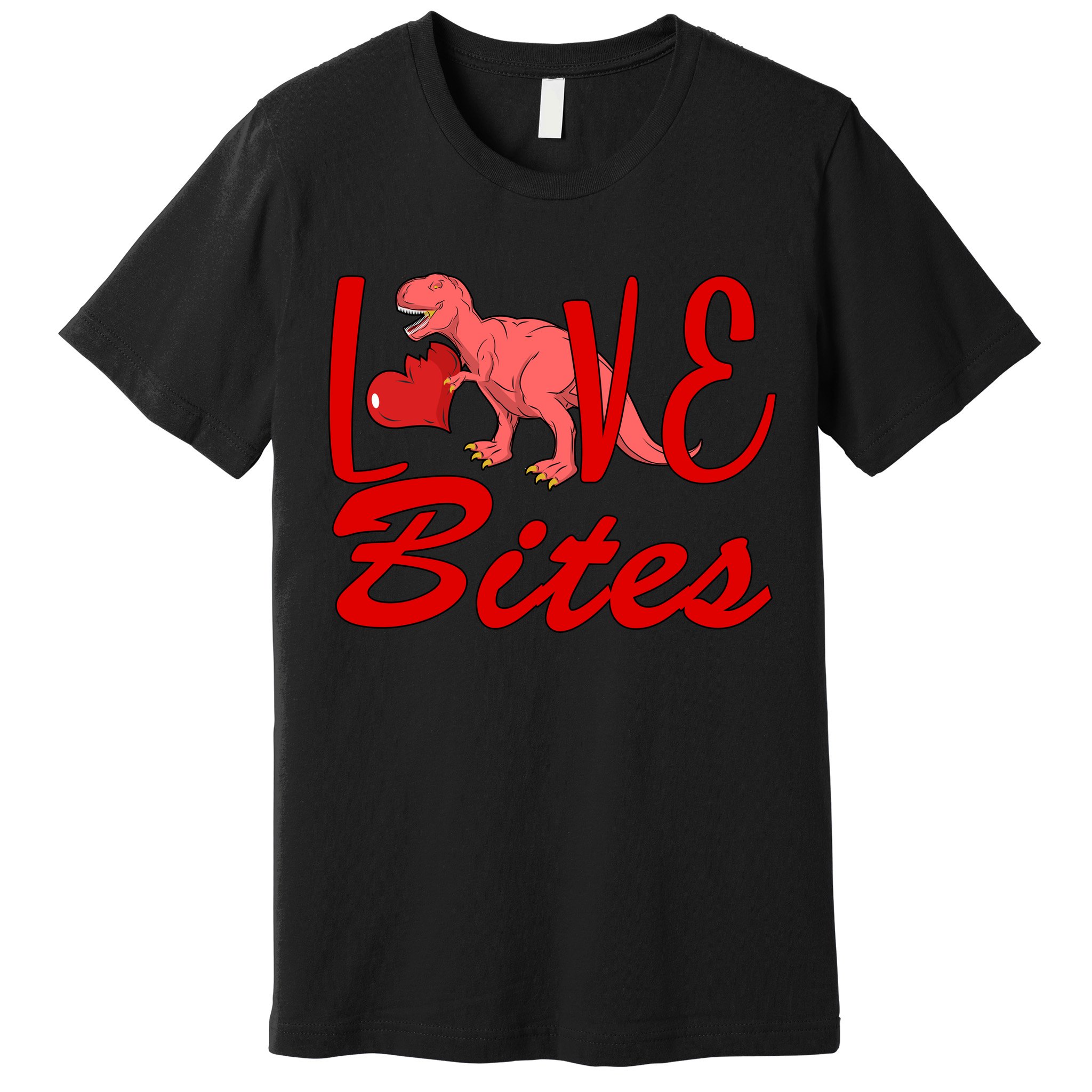 Valentines Day Love Bites Dinosaur Premium T-Shirt