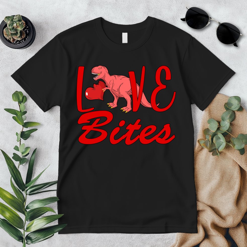 Valentines Day Love Bites Dinosaur Premium T-Shirt