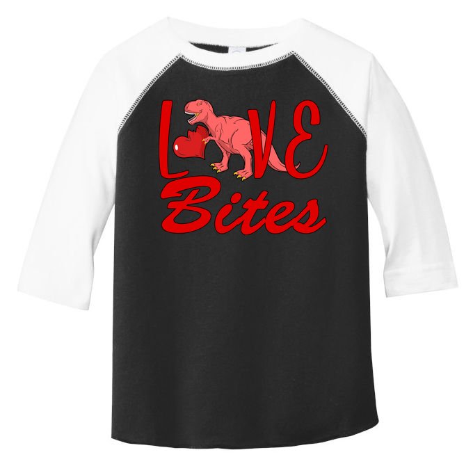 Valentines Day Love Bites Dinosaur Toddler Fine Jersey T-Shirt