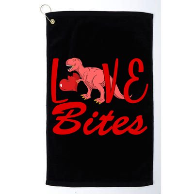 Valentines Day Love Bites Dinosaur Golf Towel