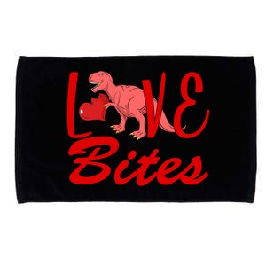 Valentines Day Love Bites Dinosaur Microfiber Hand Towel