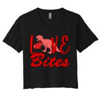 Valentines Day Love Bites Dinosaur Crop Top