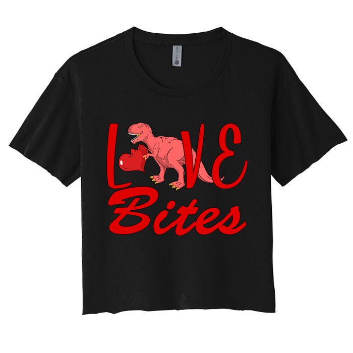 Valentines Day Love Bites Dinosaur Crop Top