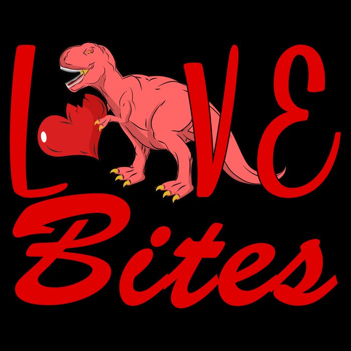 Valentines Day Love Bites Dinosaur Crop Top