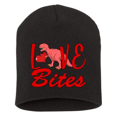 Valentines Day Love Bites Dinosaur Short Acrylic Beanie