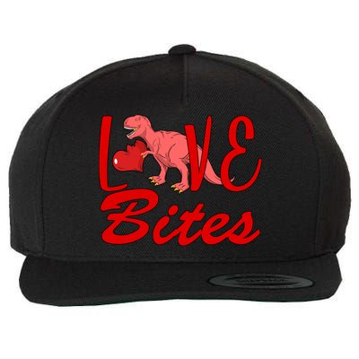 Valentines Day Love Bites Dinosaur Wool Snapback Cap