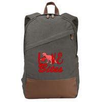 Valentines Day Love Bites Dinosaur Cotton Canvas Backpack