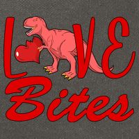 Valentines Day Love Bites Dinosaur Cotton Canvas Backpack