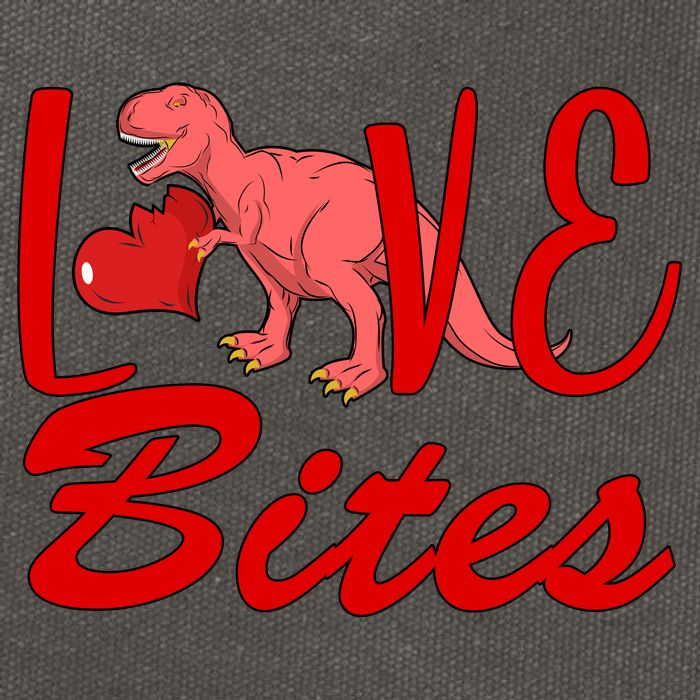 Valentines Day Love Bites Dinosaur Cotton Canvas Backpack
