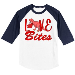 Valentines Day Love Bites Dinosaur Baseball Sleeve Shirt