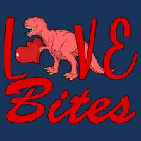 Valentines Day Love Bites Dinosaur Infant Baby Jersey Bodysuit