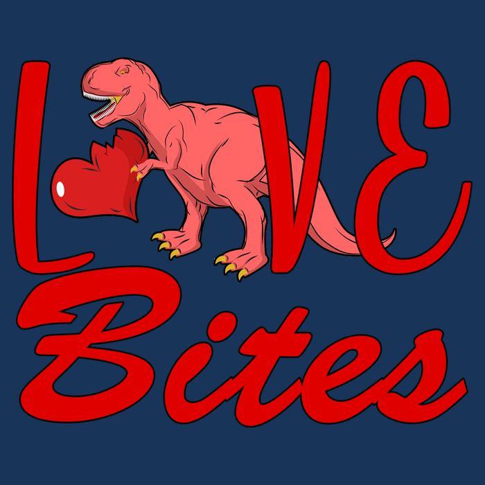 Valentines Day Love Bites Dinosaur Infant Baby Jersey Bodysuit