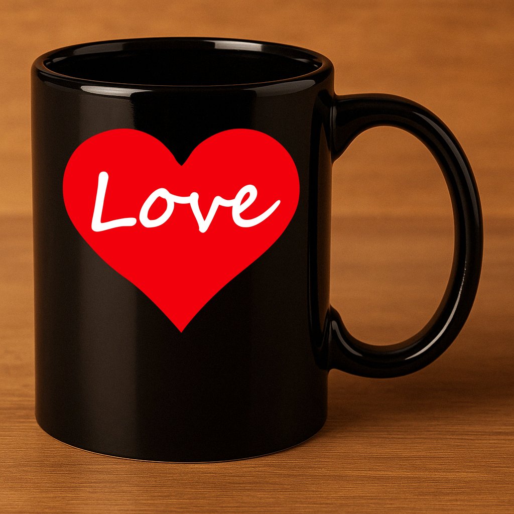 Valentine's Day Love Heart 11oz C Handle Ceramic Mug