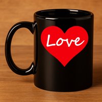 Valentine's Day Love Heart 11oz C Handle Ceramic Mug