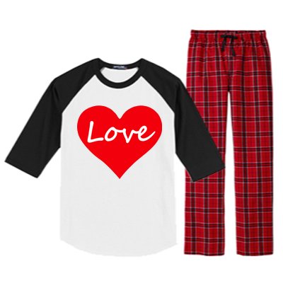 Valentine's Day Love Heart Raglan Sleeve Pajama Set