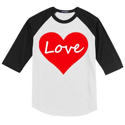 Valentine's Day Love Heart Kids Colorblock Raglan Jersey