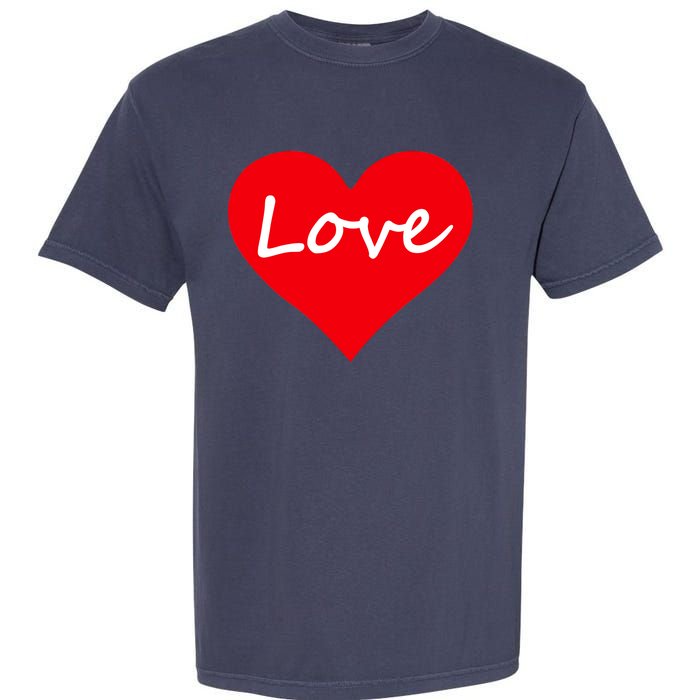 Valentine's Day Love Heart Garment-Dyed Heavyweight T-Shirt