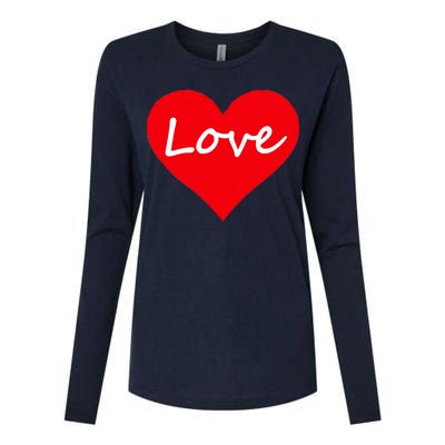 Valentine's Day Love Heart Womens Cotton Relaxed Long Sleeve T-Shirt