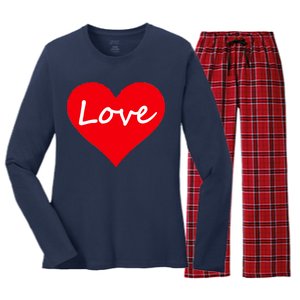 Valentine's Day Love Heart Women's Long Sleeve Flannel Pajama Set 