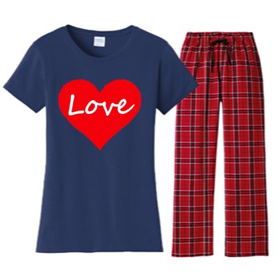 Valentine's Day Love Heart Women's Flannel Pajama Set