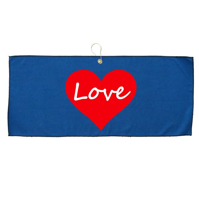 Valentine's Day Love Heart Large Microfiber Waffle Golf Towel