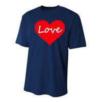 Valentine's Day Love Heart Youth Performance Sprint T-Shirt