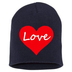 Valentine's Day Love Heart Short Acrylic Beanie