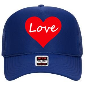 Valentine's Day Love Heart High Crown Mesh Back Trucker Hat