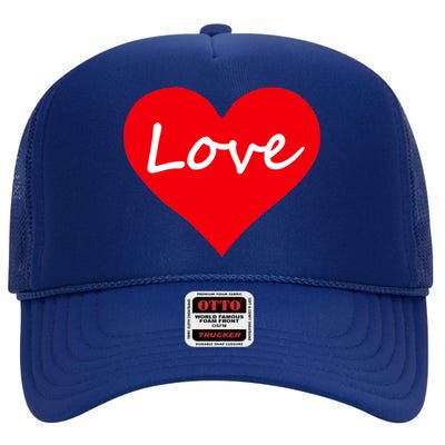 Valentine's Day Love Heart High Crown Mesh Back Trucker Hat