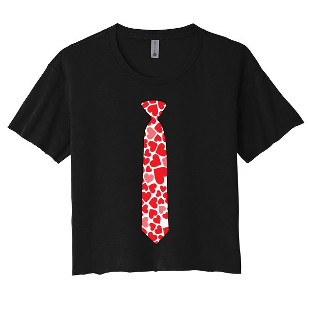 Valentine's Day Love Hearts Tie Crop Top