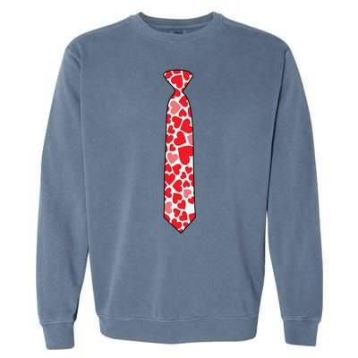 Valentine's Day Love Hearts Tie Garment-Dyed Sweatshirt