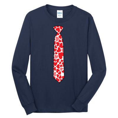 Valentine's Day Love Hearts Tie Tall Long Sleeve T-Shirt