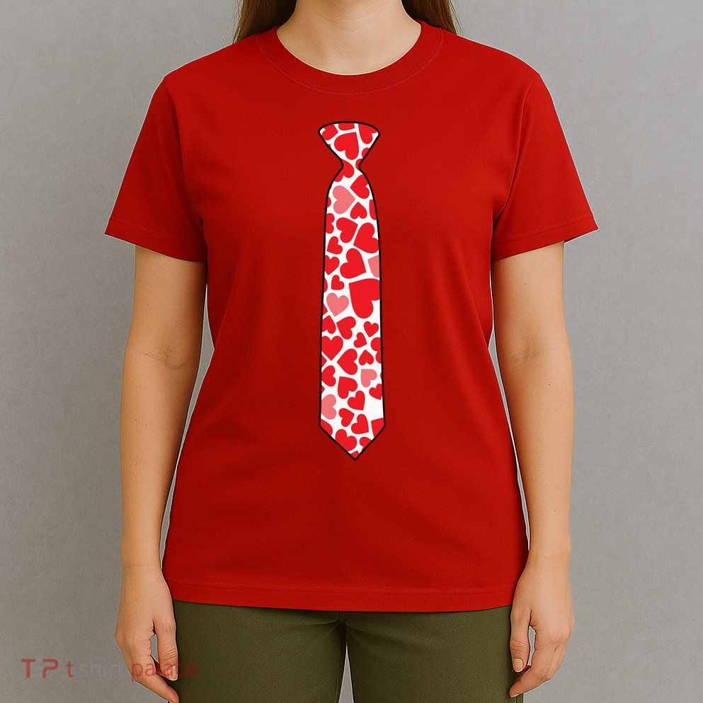 Valentine's Day Love Hearts Tie T-Shirt